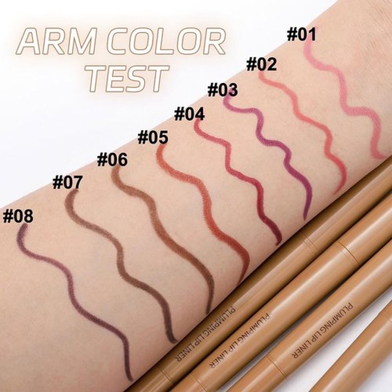 JUAAZIN 2Pcs Matte Lip Liner Pencil, Plump lip pencil liner Long-Lasting Creamy Formula, With Silicone Smudger for Define Contours & Sculpting Lip,Waterproof Non-Staining Crayon Lip Liners 05#+06#