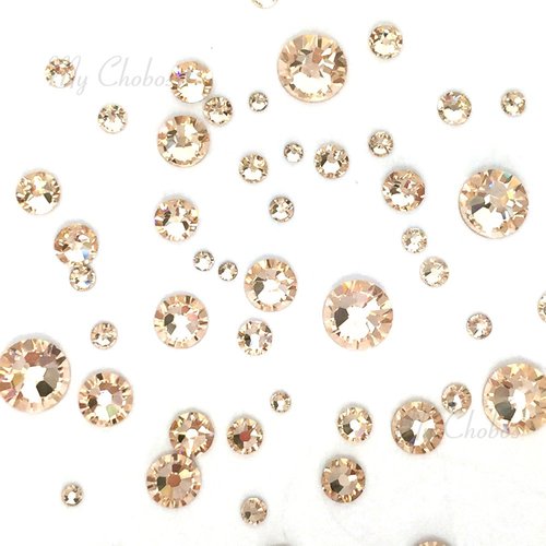 SILK (391) 144 pcs Swarovski 2058/2088 Crystal Flatbacks rhinestones nail art mixed with Sizes ss5, ss7, ss9, ss12, ss16, ss20, ss30