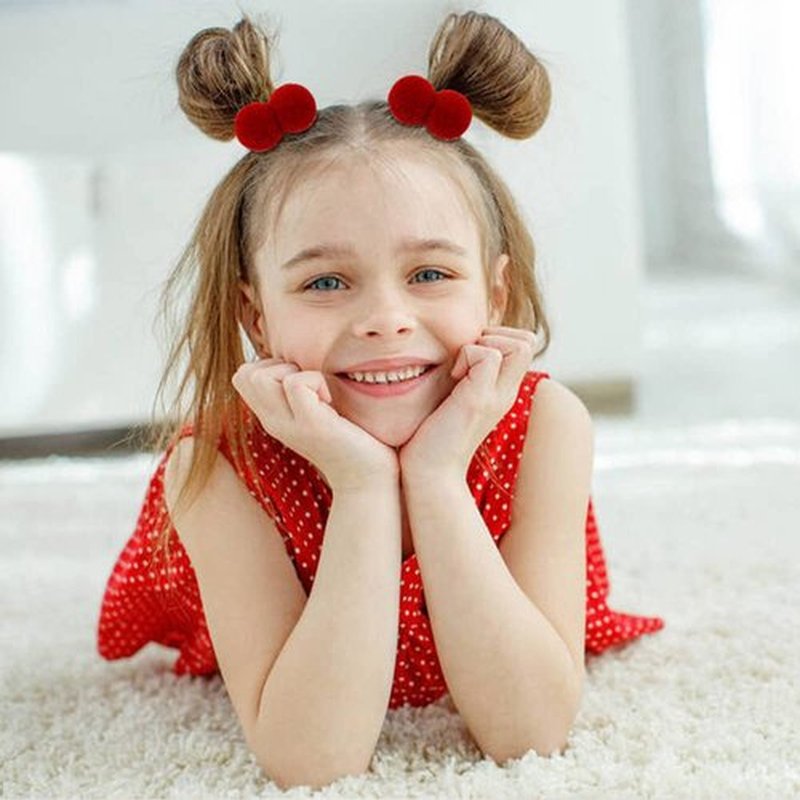 Dizila 48 Pieces/24 Pairs Candy Colors Cute Small Fuzzy Pompom Hair Ties Scrunchies Pom Pom Elastics Pigtail Ponytail Holders Fluffy Balls Rubber Bands Ropes Hair Accessories for Baby Girls Kids