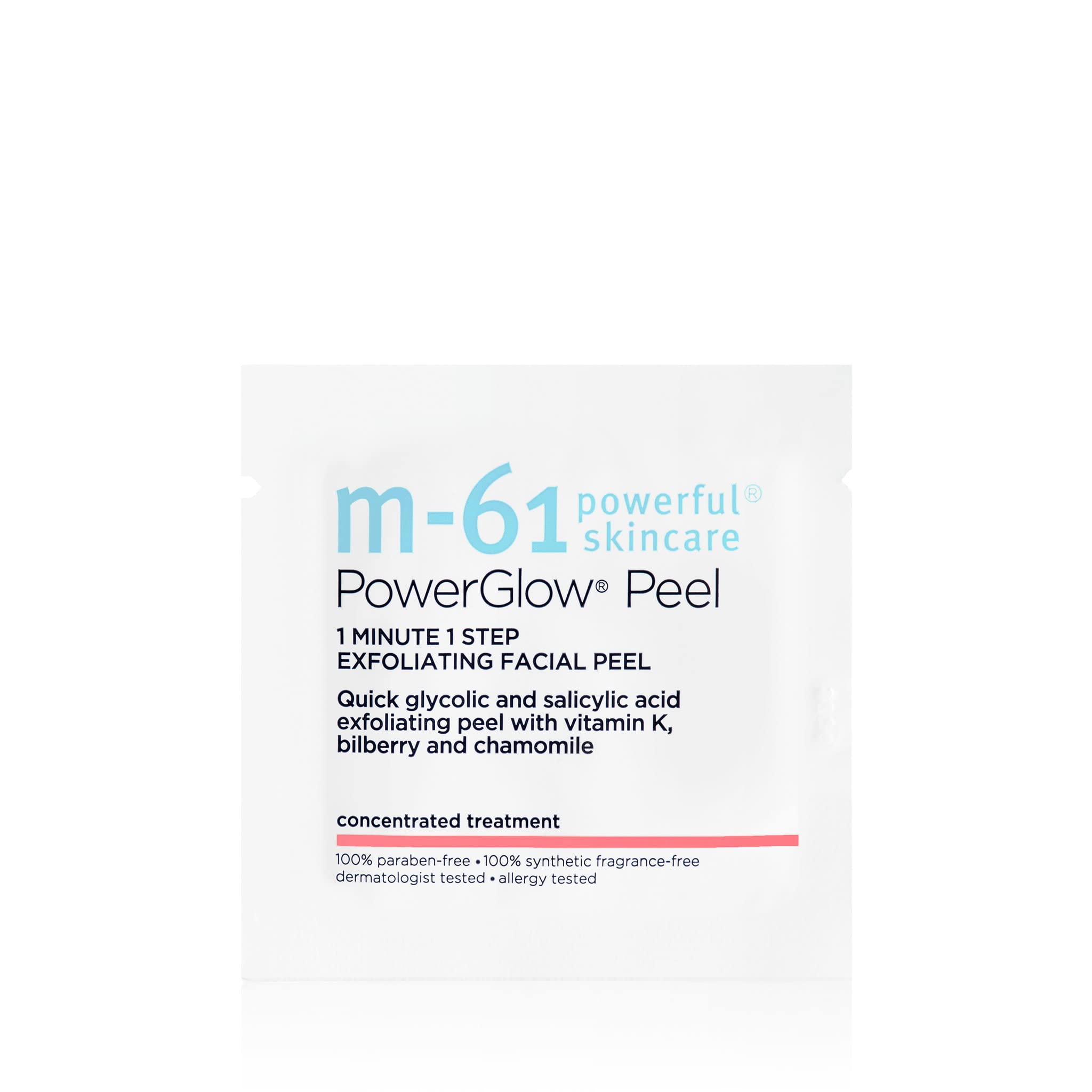 m-61 PowerGlow Peel | Exfoliating Facial Peel With Glycolic, Salicylic Acid. 1 Minute, 1 Step - 30 Treatments