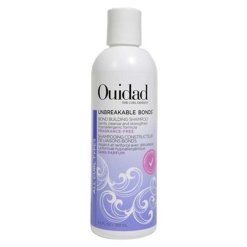 OUIDAD Unbreakable Bonds Shampoo - Bond Building Formula for Curly Hair | Fragrance-Free, 8.5 oz
