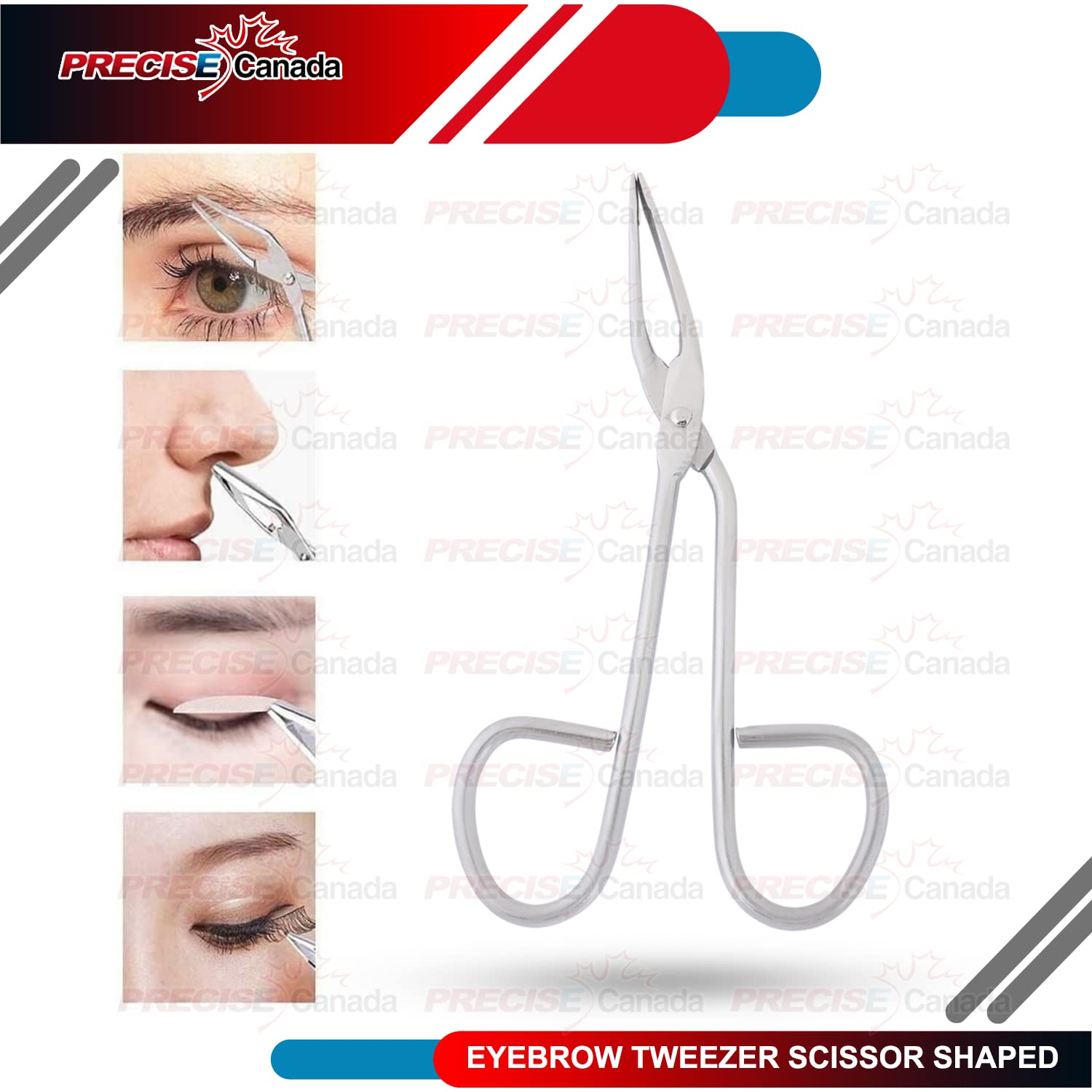 Precise Canada: Eyebrow Tweezer Stainless Steel Scissors Shaped Slant Tip Tweezer Clip