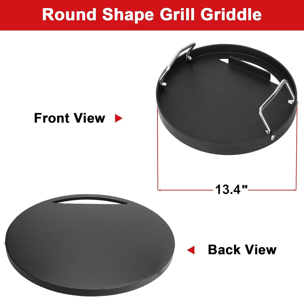 Weber Full Size Griddle Inserts - Flat Top Replacement for 14" Charcoal Grills & Smokers