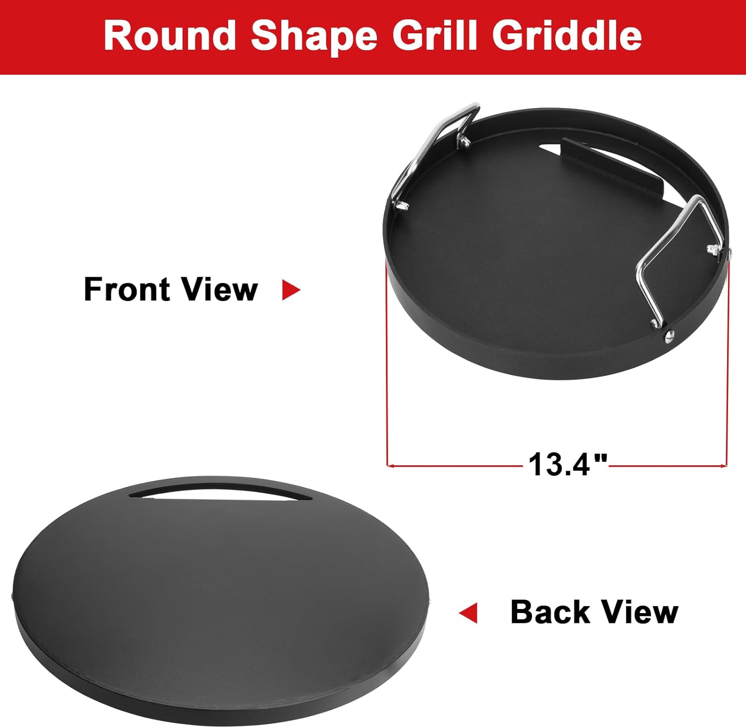Weber Full Size Griddle Inserts - Flat Top Replacement for 14" Charcoal Grills & Smokers