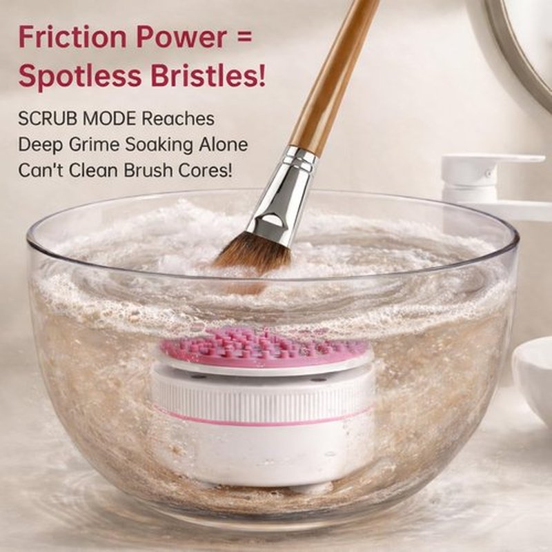 Norate Electric Makeup Brush Cleaner - Automatic Spinning Washer with 1.98 Fl.Oz Cruelty-Free Shampoo | Ideal Gift for Makeup Lovers