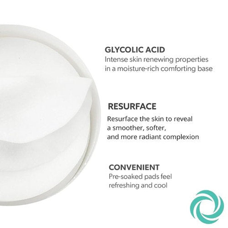 Serious Skincare Glycolic Acid Treatment Pads - Exfoliating Face Discs for Fine Lines & Wrinkles | 2 Pack (60 Pads Each)