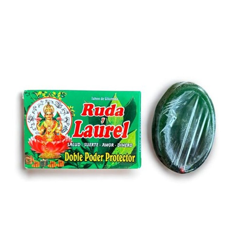 Rue Soap Bar infused with bayleaf, Jabon de ruda y laurel, for wealth, Good luck, love, money and happiness, Spiritual Bath bar soap
