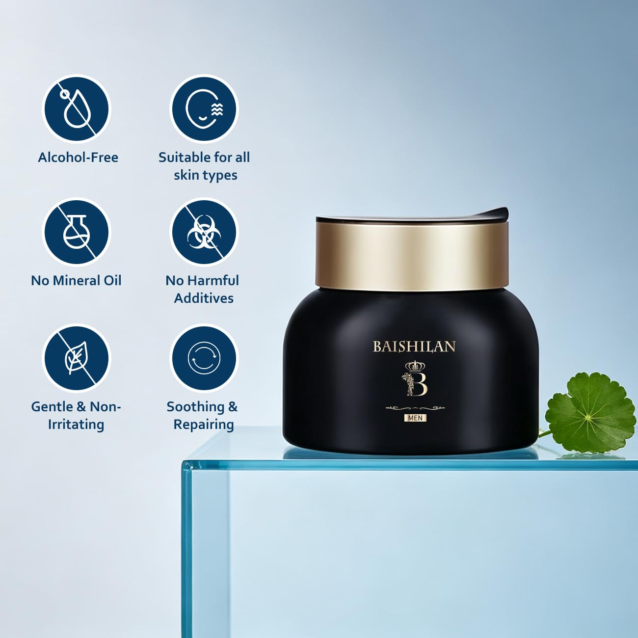 baishilan Men's Face Moisturizer,Revitalizing Anti-Aging Cream For Men，Anti Wrinkle Face Cream To Reduce Fine Lines and Wrinkles，Oil Control Anti Dry Rough Facial Cream 1.76 OZ