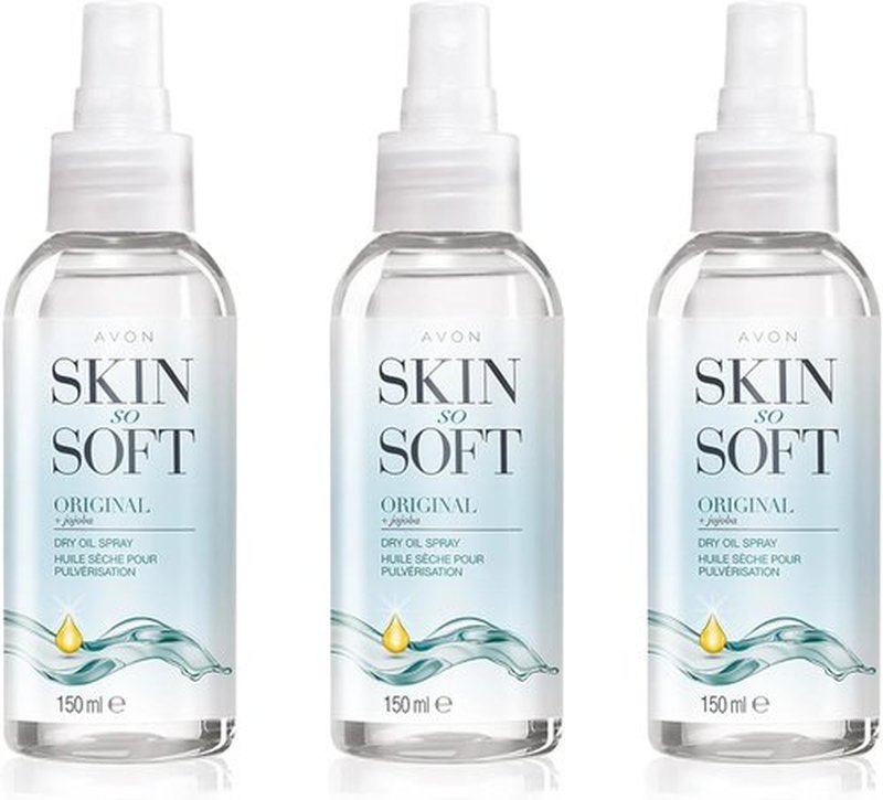 AVON SKIN SO SOFT Original Jojoba Oil Spray – Lightweight DRY Oil with Natural Moisturizing JOJOBA for Silky Smooth, Hydrated Skin 5.Fl Oz (3 PACK)