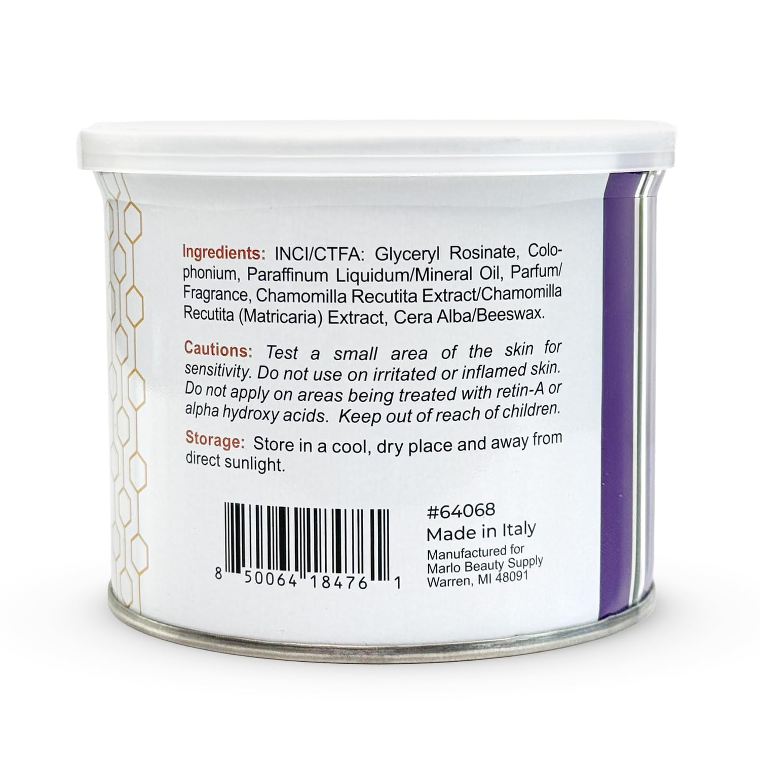 Honey & Chamomile Soft Wax, 13.52 oz Perfect for your chest, back, legs, and other large areas of your body. (Made in Italy)