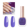 AZUREBEAUTY Purple Nail Polish Glitter Quick Dry Long Lasting French Tip Nail Polish Natural Manicure Diy Home Gift for Girls 0.34 oz