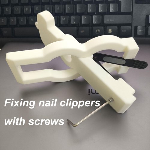 One-Handed Nail Clippers for Elderly or People with a Limb Difference or One-Sided Weakness, Such as Stroke Survivors to Cut Nails Independently (White)