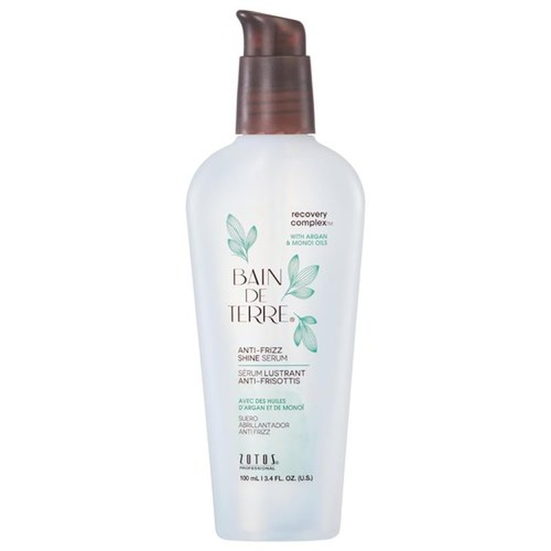 Bain de Terre Recovery Complex Anti-Frizz Shine Serum - Silky Shine & Frizz Control | Vegan & Color-Safe