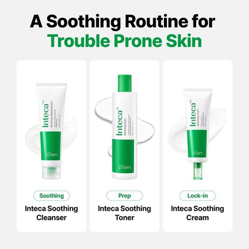 MAKE P:REM Inteca Soothing Foam Cleanser, Mild Moisture Gel Type Foam Cleanser for Acne-Prone Skin, Removes Sebum and Impurities, Korean Skincare, 5.07 Fl Oz, 150ml
