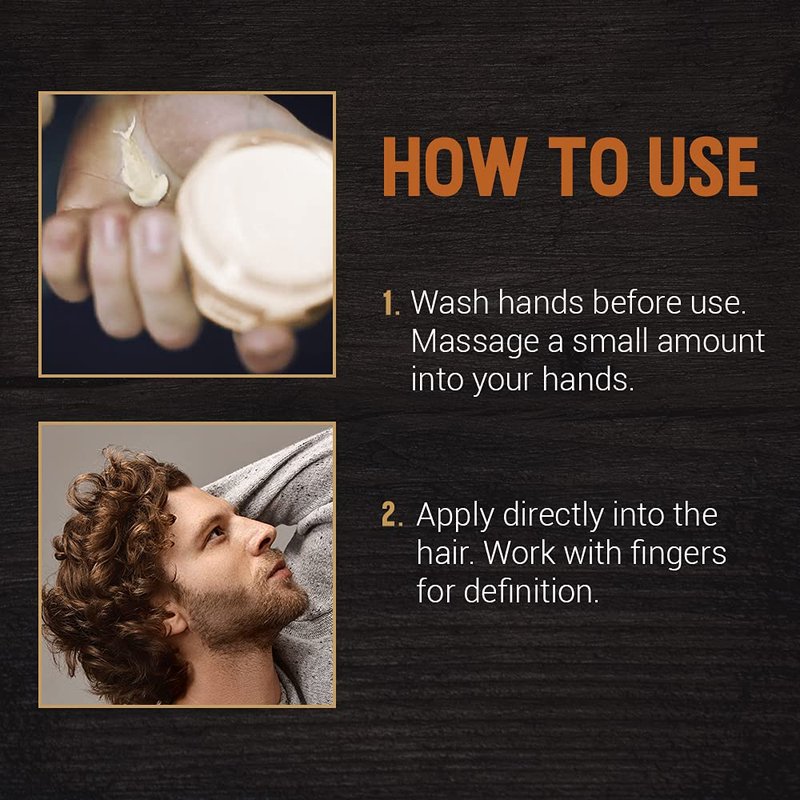 Woody's Styling Cream for Men, Controls Curly/Wavy Hair, Water-Soluble Mild Hold, Healthy Shine, 3.4 oz