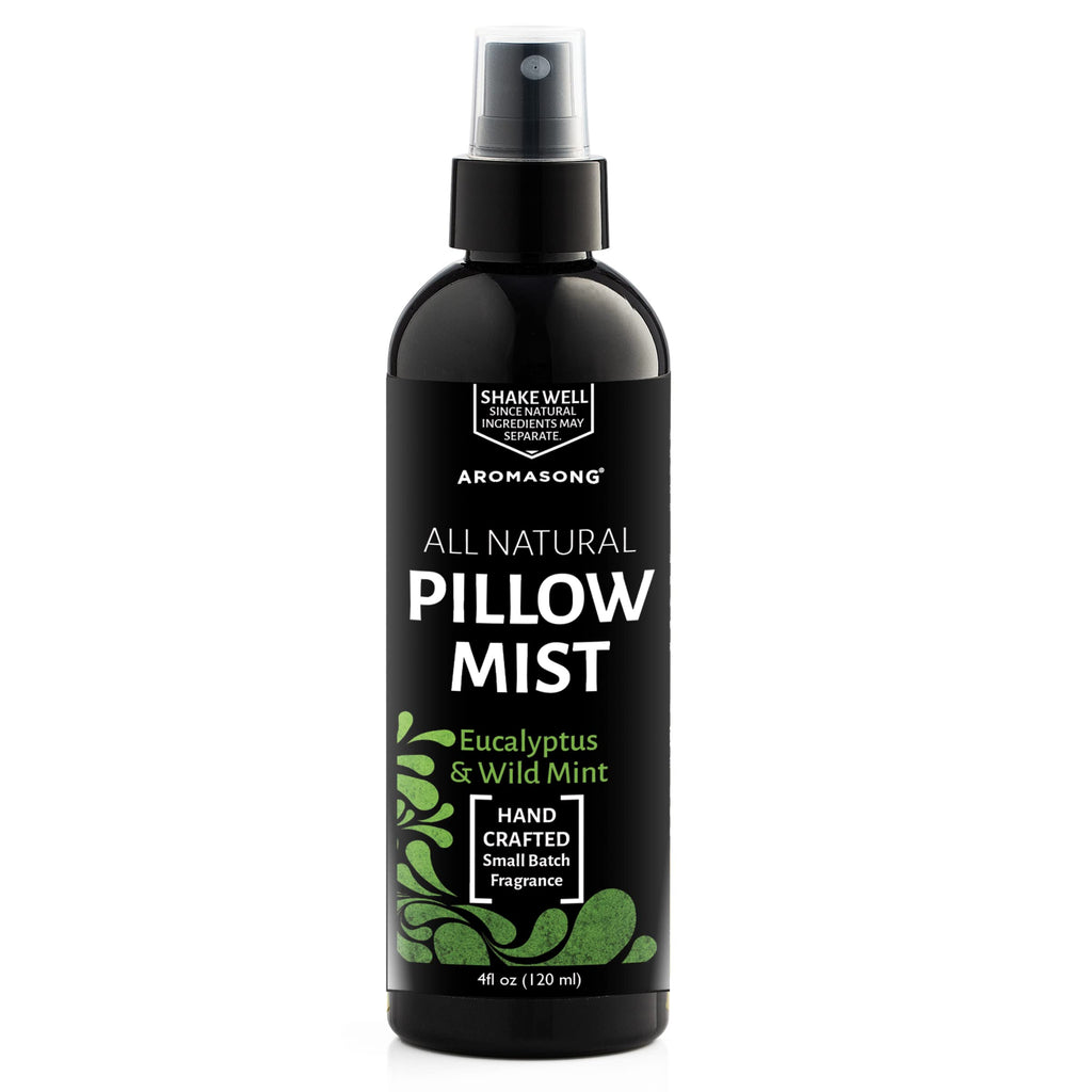 Aromasong Eucalyptus & Wild Mint Pillow Spray - All Natural Calming Linen & Bedtime Mist for Deep Sleep - Aromatherapy Essential Oils for Sleeping