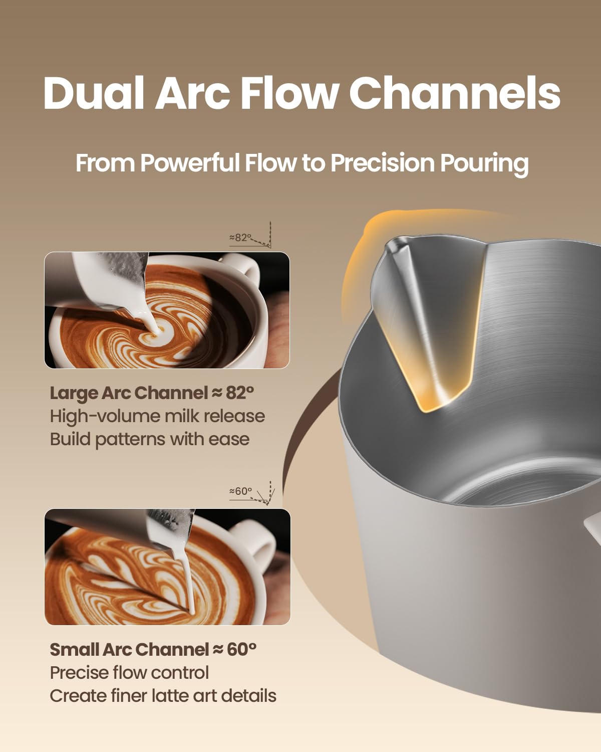 MHW-3BOMBER Espresso Steaming Pitcher Milk Frothing Pitcher Stainless Steel Milk Coffee Cappuccino Latte Art Barista Cup 13.5oz/400ml P5019W