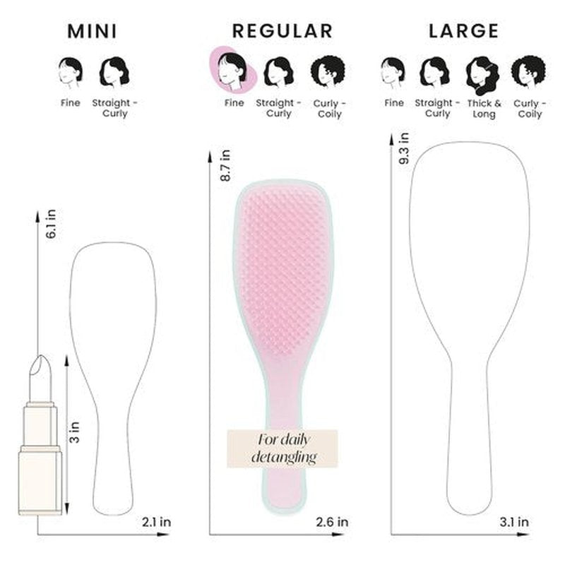 Tangle Teezer Ultimate Detangler Brush Duo - Fine & Fragile Hair Care, Purple & Pink/Mint
