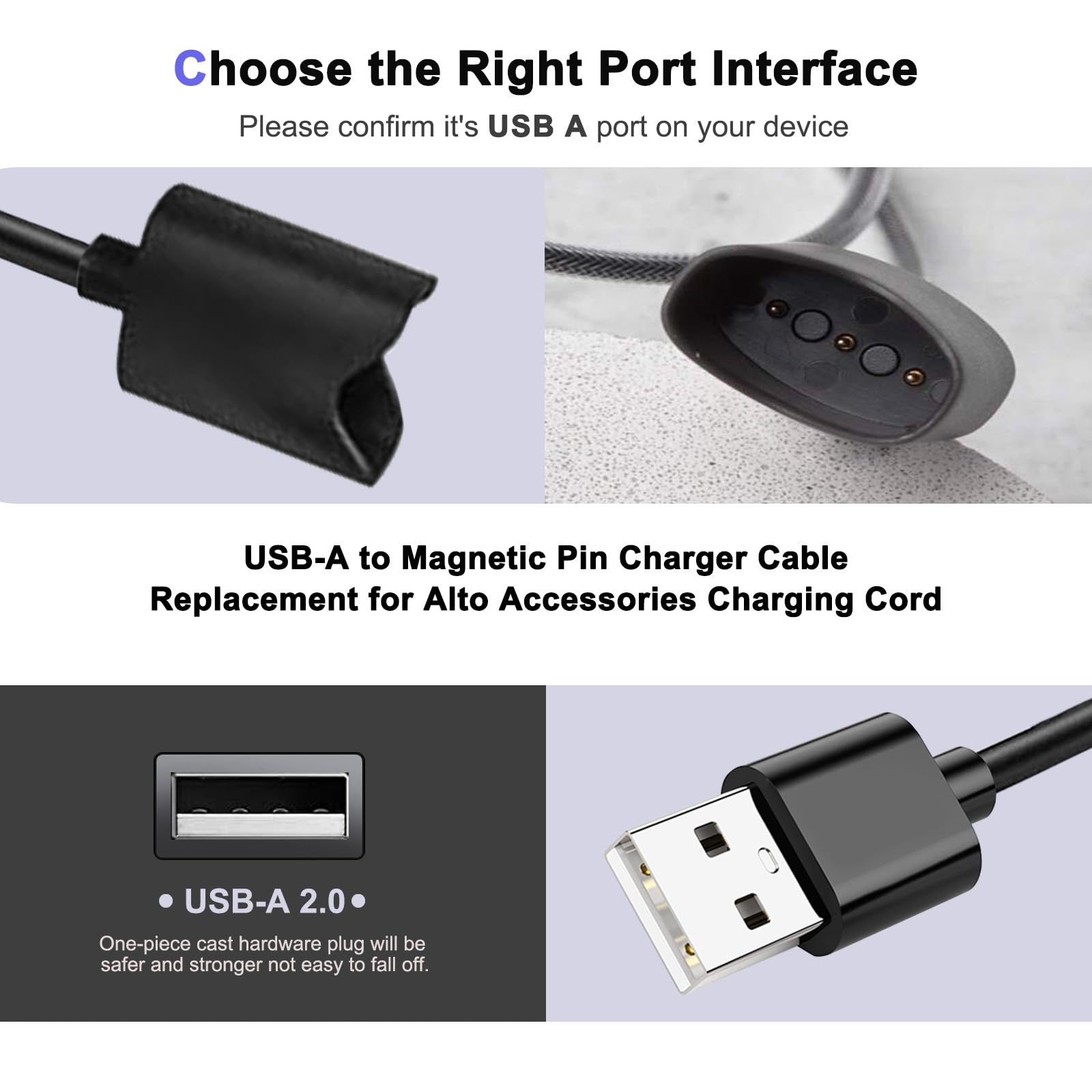 QKCOK Magnetic USB Wall Charger fit for Alto Charging Cable Accessories USB 2.0 Plug Cord Compatible with VUSE Alto