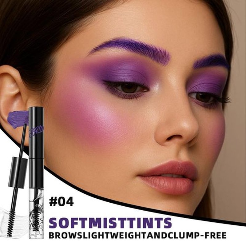 Skiennix 2-in-1 Semi-Permanent Eyebrow Gel & Lamination Gel - Lightweight, Waterproof Formula for 24HR Hold | Clear (04#Purple)