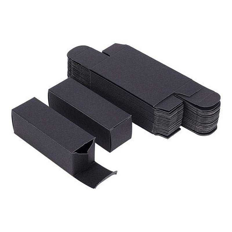 BENECREAT 50 Pack 3.4x1x1 inch Black Kraft Paper Lipstick Box Lip Balm Kraft Box for Birthday Festival, Wedding Valentine's Day, Festival Gift Packaging