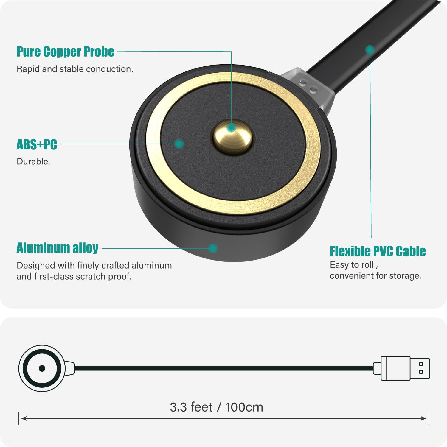 TUSITA MCC S Magnetic Charging Cable Only Compatible with Olight Flashlight Baldr RL Mini S BL, PL-Mini 1 2 - Special,100cm