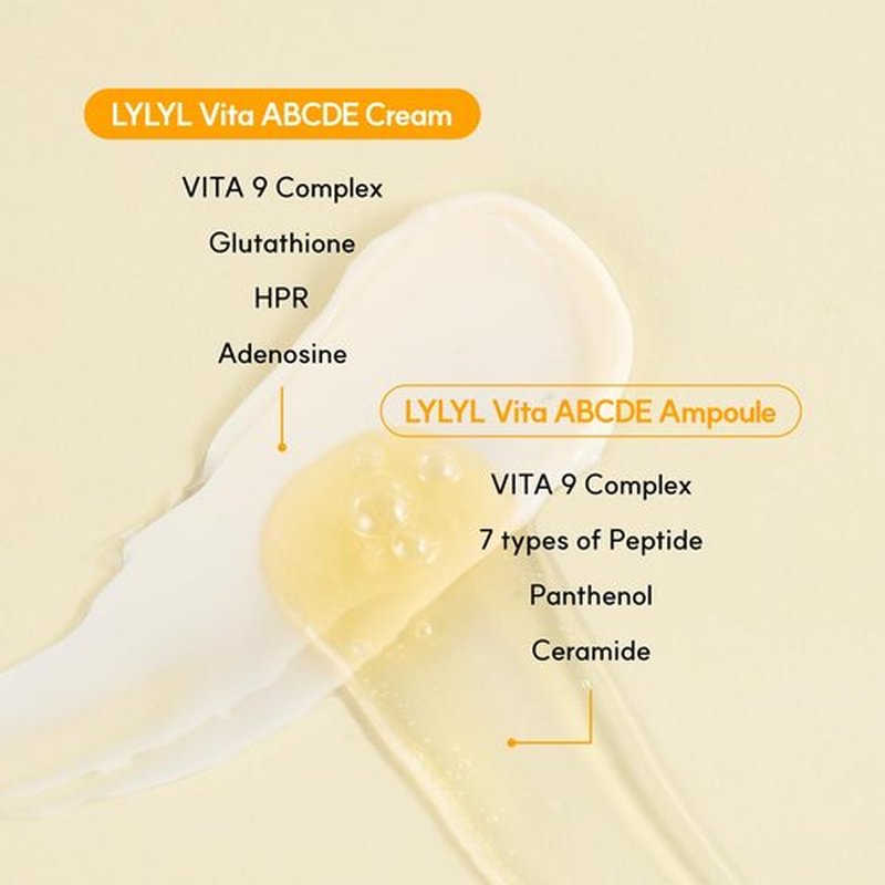 LYLYL Vita ABCDE Ampoule, 11 Multivitamins in One bottle, Vita Complex 72.4%, 7 Protein Peptides, Over 20% Liposome, Nourishing and Moisturizing for All Skin Types, Korean Skincare, 1.69 fl.oz/50ml