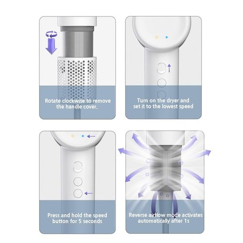 Hair Dryer, 110,000 RPM High-Speed Ionic Blow Dryer with Brushless Motor, Fast Drying, Low Noise Lightweight Design, Hair Dryer with Diffuser & Nozzle, Professional for Women & Men, Home or Travel