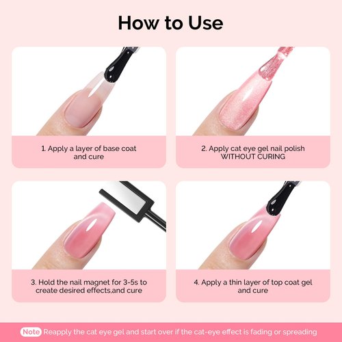 MelodySusie Nail Magnet Set, 21PCS Cat Eye Gel Nail Polish Magnets, Round Square Double Ended Magnet Stick, Cat Eye Magnet for Nails, Strong Magnetic Nail Polish Magnets Nail Design Tools