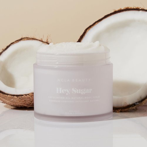 NCLA Beauty Hey Sugar All Natural Body Scrub - Moisturizing, Exfoliating Sugar Scrub - Shea, Cocoa, and Mango Butters - Coconut Vanilla - 8.8 oz