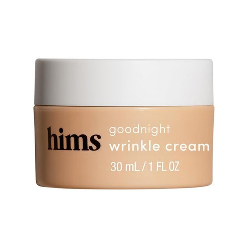 hims Goodnight Wrinkle Cream - Hyaluronic Acid & Shea Butter - Face Moisturizer for Fine Lines & Dry Skin - Deep Hydration Night Cream for Men - Non-Greasy, Paraben-Free & Vegan - 1 Fl Oz