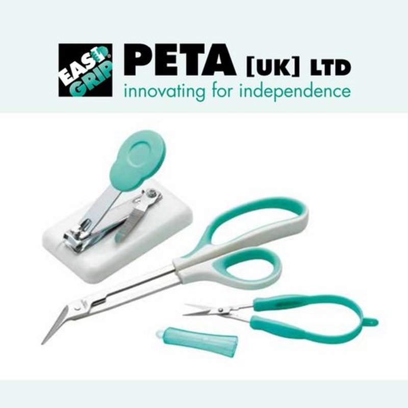 Easi-Grip Peta Table Nail Clipper PNC-3 - Mounted and Non-Slip - Plastic Base with Rubber Feet - for Anyone with Poor Hand Control, Weak Hand Strength and Tremors