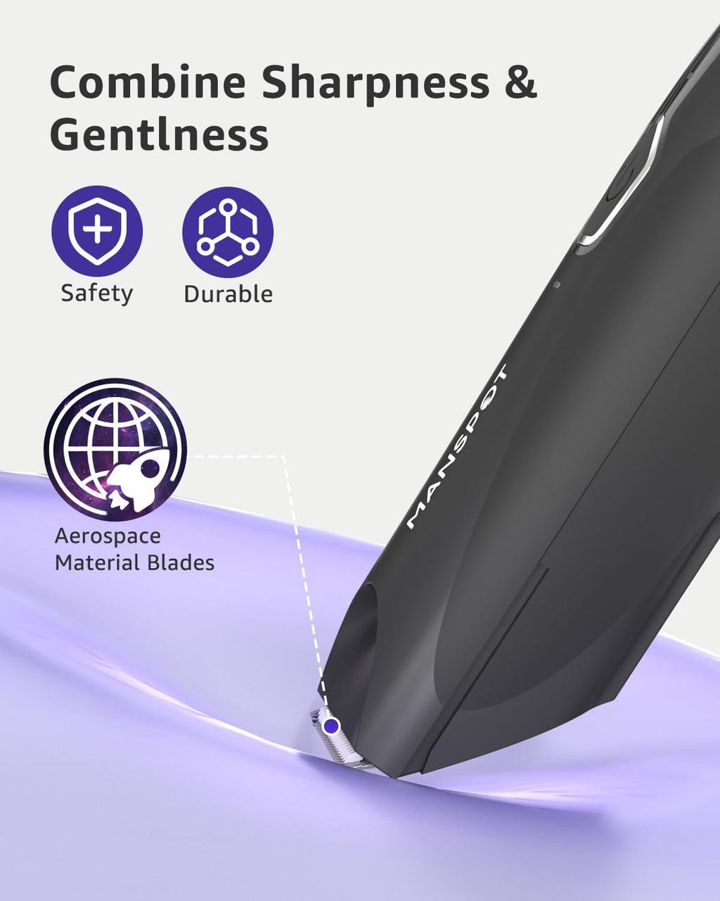 MANSPOT Manscape Body Trimmer for Men, Dual Head Foil Blades Ball & Groin Hair Trimmer, Waterproof Foil Shaver - Mens Grooming Tool for 90 Minutes Shaving per Charge