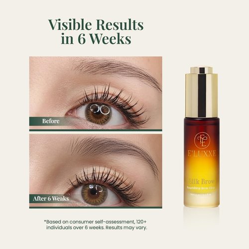 E'Luxxe SilkBrow Eyebrow Growth & Conditioning Elixir - Castor Oil for Eyebrows with Apricot Oil, Biotin & Silk Proteins - Brow Aftercare - Post-Lamination Care (15ml)