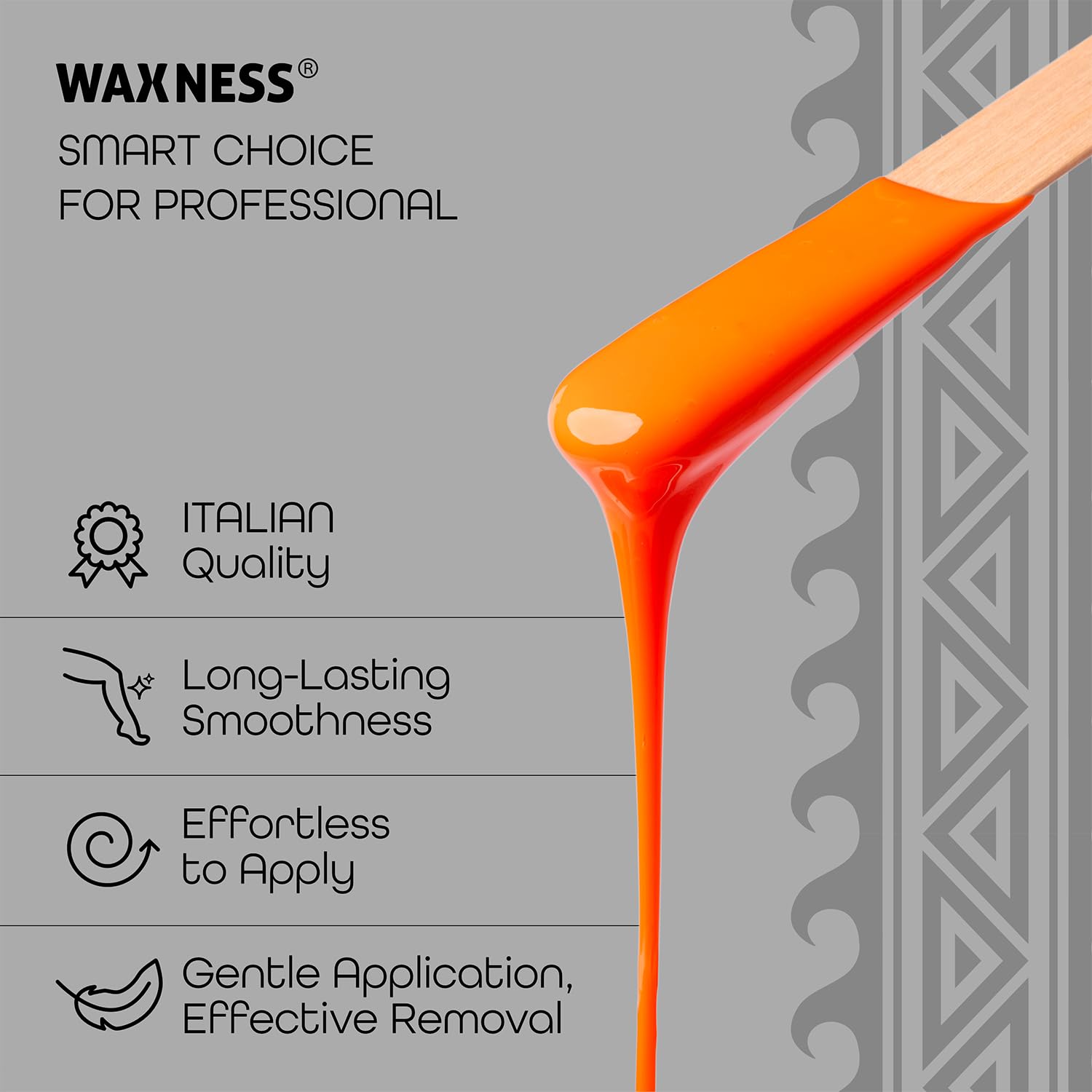 Waxness Tahitian Coral Hard Wax Beads 2.2 lb (1 kg) – Creamy Texture with Strong Grip for Bikini & Coarse Hair, Smooth Application for Sensitive Skin – Made in Italy