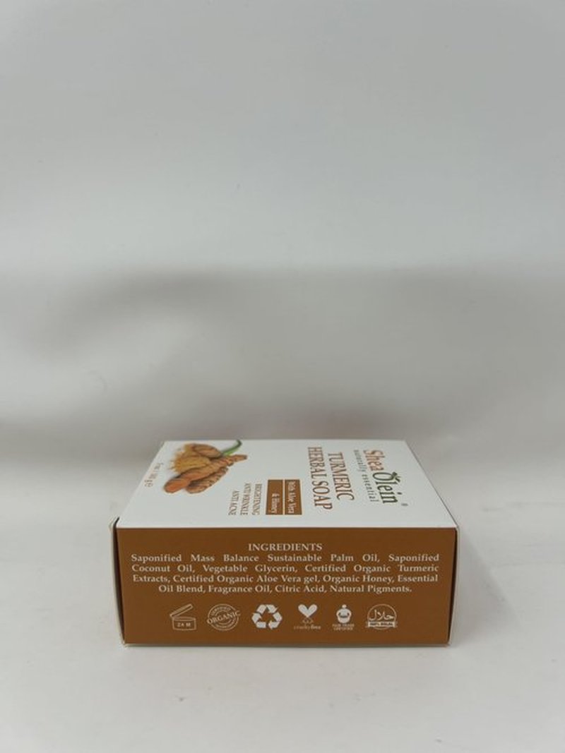 SheaOlein naturally essential TUMERIC HERBAL SOAP with Aloe Vera And Honey 5 Oz Bar 6 Count