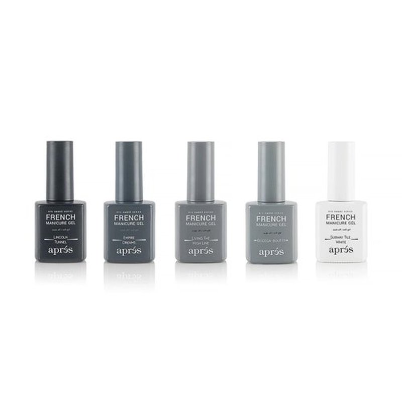 Apres Nail French Manicure Set | Includes 5 Ombre Color | Each Bottle 15mL / 0.5 Fl Oz | 2022 Version (New York)