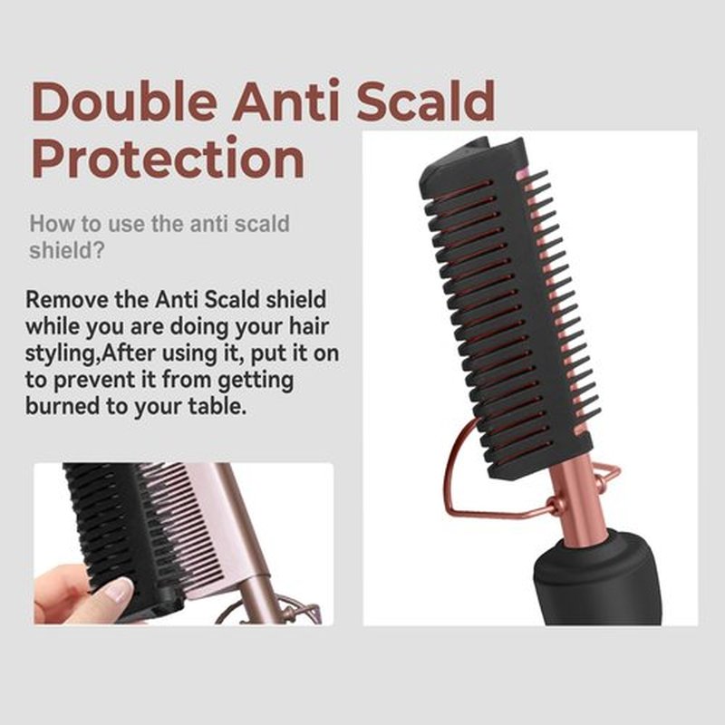 Hot Comb for Wigs Human Hair,Curling Iron with 12 Temp Settings Heating Up to 450°F,Pressing Combs 110-240V Straightening Comb for Curl/Straight