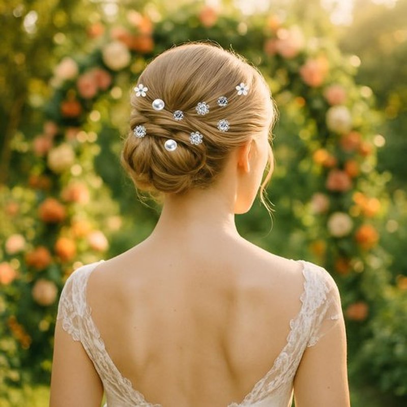 40 PCS Wedding Hair Pins for Brides, Pearl & Crystal Hair Pins, Rhinestone Bridal Hair Accessories for Bridesmaids, Updos, Proms, Parties