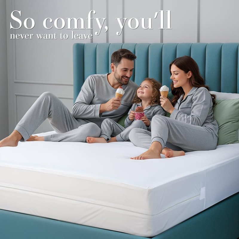 Utopia Bedding Zippered Mattress Encasement - 100% Waterproof & Bed Bug Proof Full Protector | Absorbent Six-Sided Cover