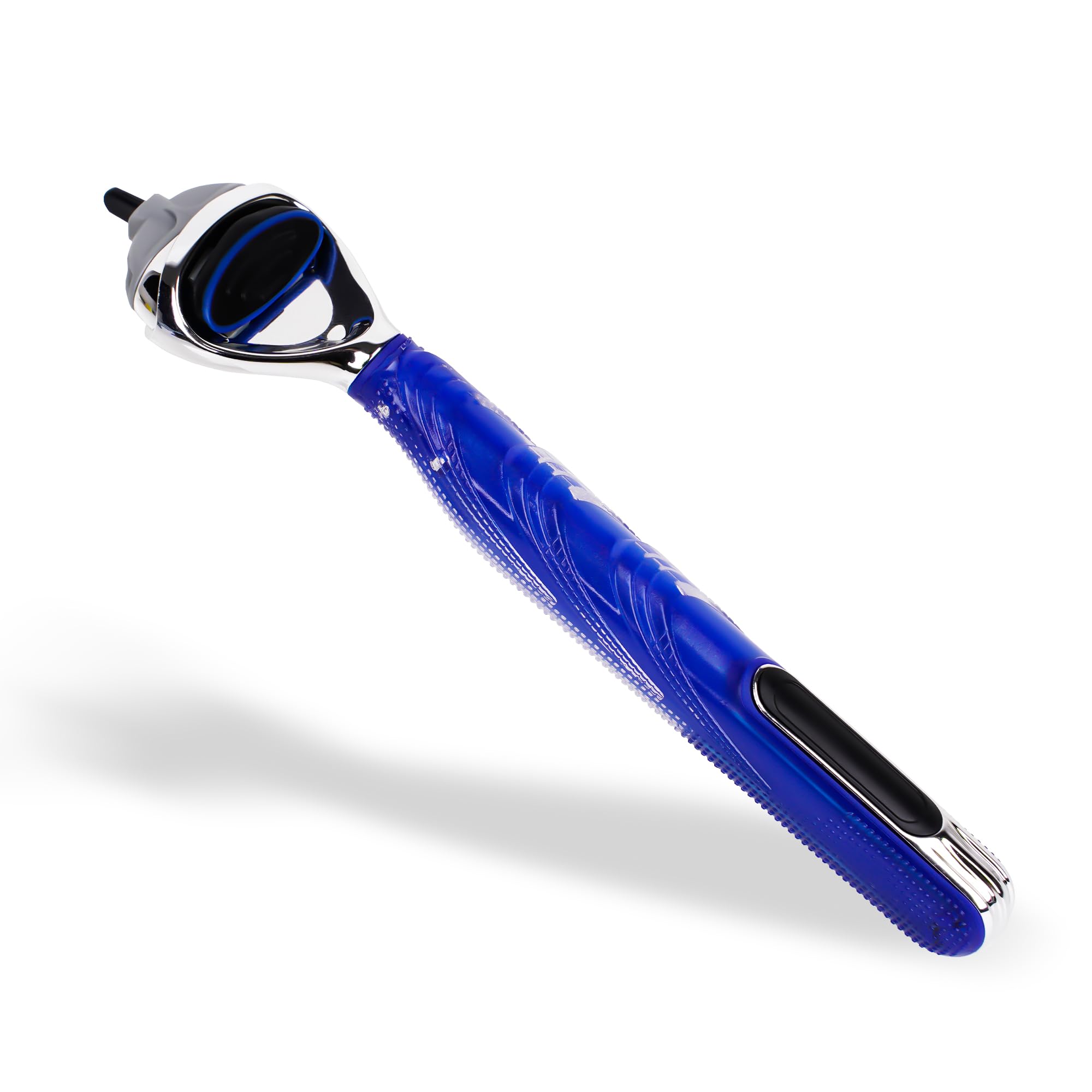 TOCCOOL Silicone Razor Handle Replacement, Men's Shaving Razor Handle, Compatible with Gillette Fusion 5 Proshield & Proglide Blade Refill (Blue)