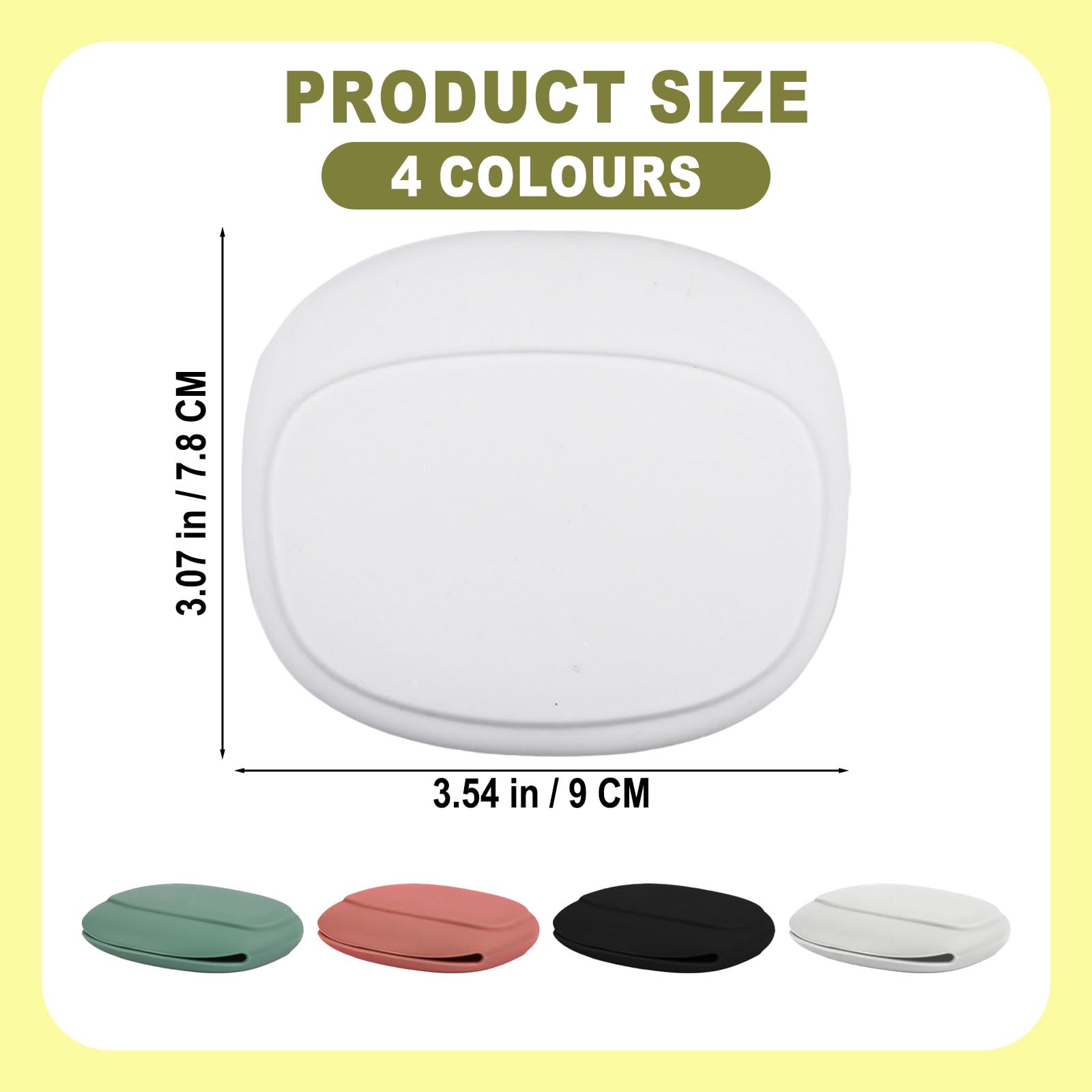Silicone Cotton Round Holder Cosmetic Cotton Pad Holder Multiple Colors Portable Travel and Sealed Suitable for Makeup Remover Balls 4 Pack (Green Gray Red Black)