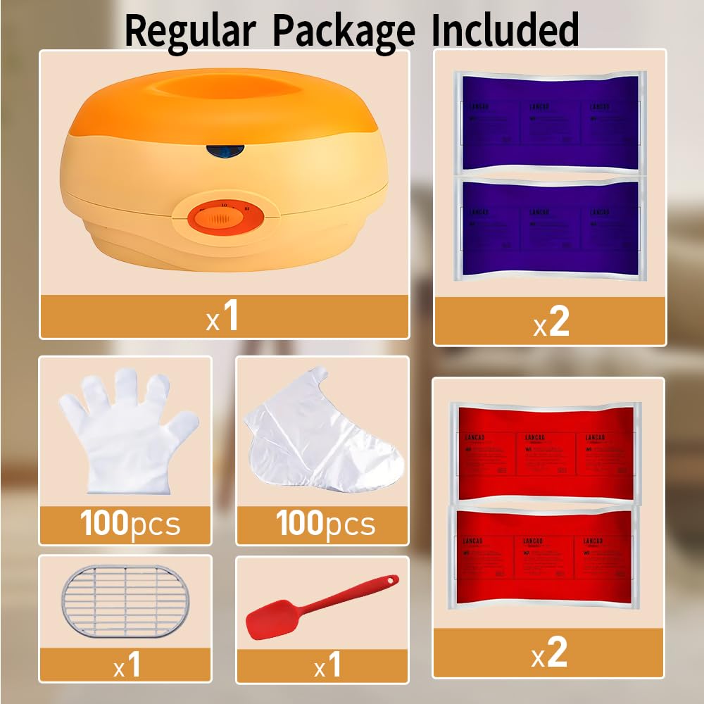 Paraffin Wax Bath Machine Paraffin Wax Machine for Hand and Feet with 4 Pcs Paraffin Bath Wax, Foot Wax Paraffin Foot Care Kit Hand Wax Machine Moisturizing and Exfoliating