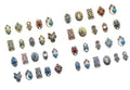 Retro Turquoise Totem Flower 3D Alloy Nail Art Mix Color Nail Charms, DIY Nail Art Decorations 50pcs