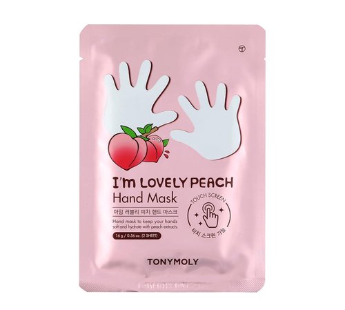 TONYMOLY I’m Lovely Peach Hand Mask - Hydrating Korean Treatment Gloves with Peach & Plum Extracts | 5-Pack