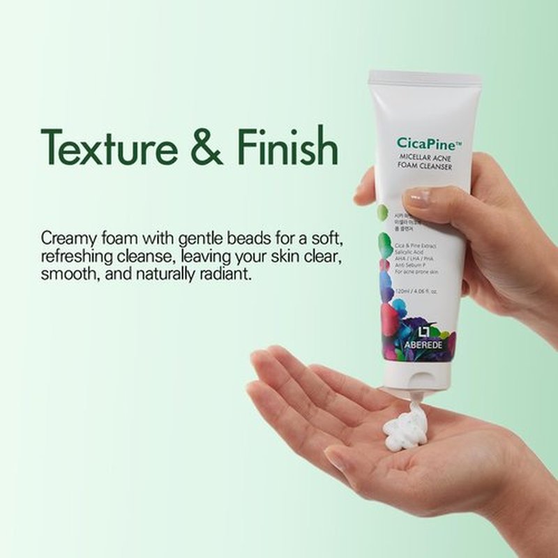 Cicapine Micellar Foam Cleanser - Gentle Cleansing Formula for All Skin Types | 4.06 fl oz / 120ml