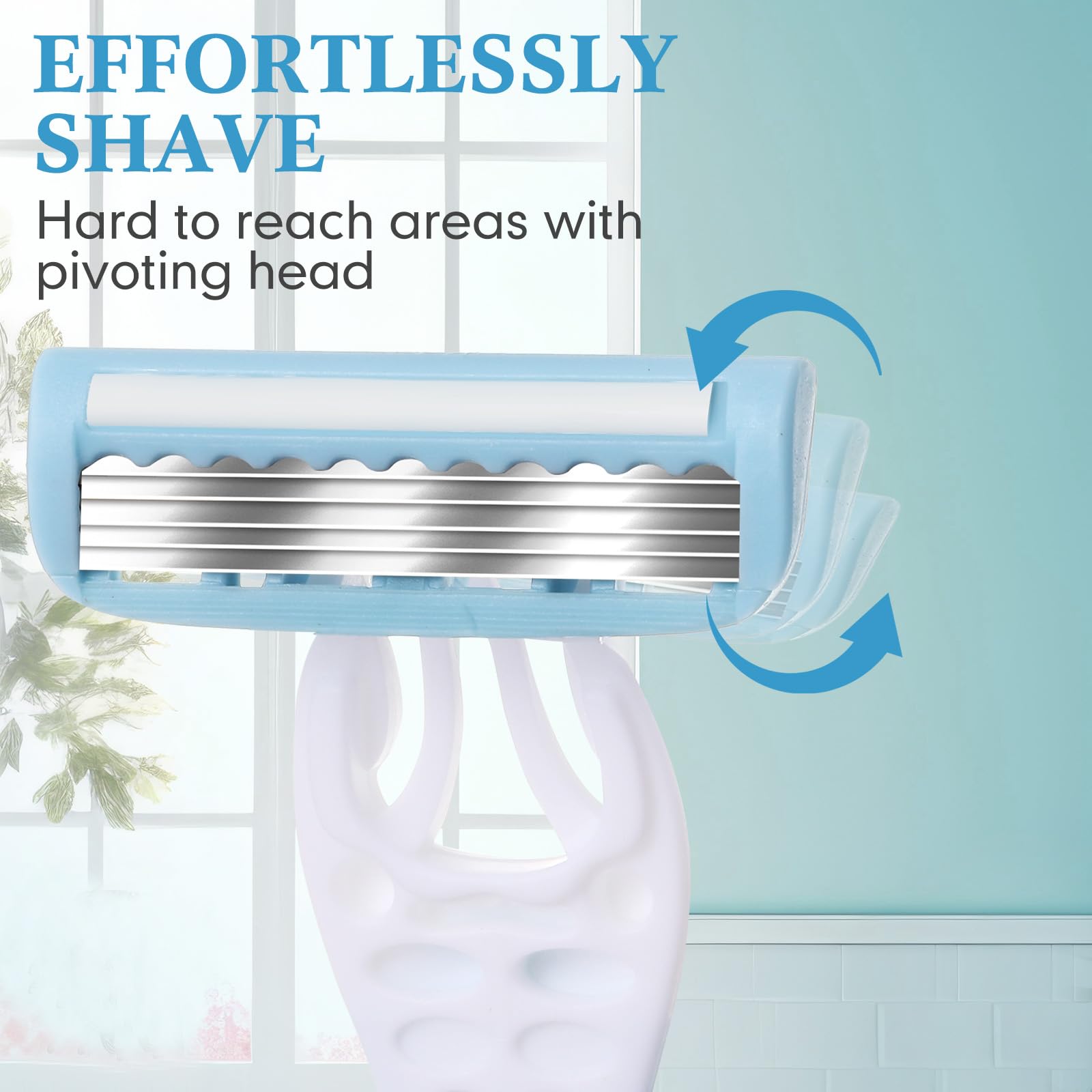 Leriton 24 Pcs Women Disposable Razors Bulk 5 Blade for Sensitive Skin Individually Packaged Shaving Razors for Hotel Spa Travel Daily