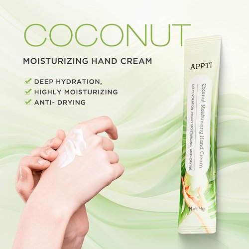 Regine Switzerland Moisturizing Hand Cream - Deep Hydrating Lotion for Dry Hands | Coconut Scent, Pack of 80