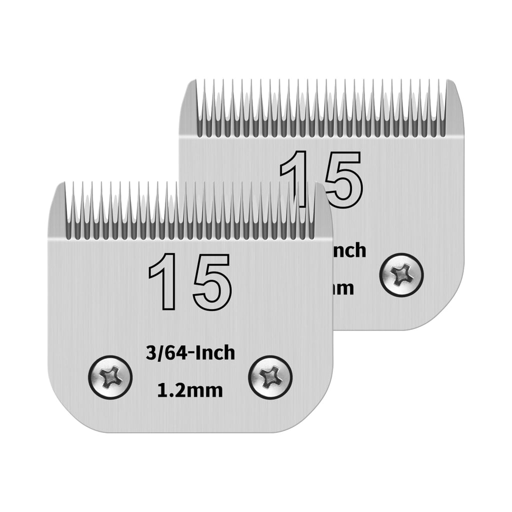 YAZIYIR 15# Pet Dog Grooming Detachable Ceramic Blades, 2 PCS