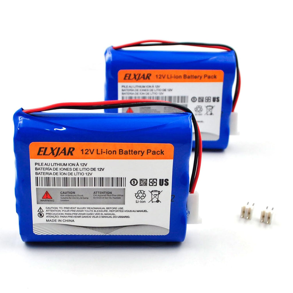 YUTSUJO (2-Pack) 11.1V 2600mAh Li-ion Battery Pack 18650 * 3 Cell with 2 Pin MTA-100 Connectors
